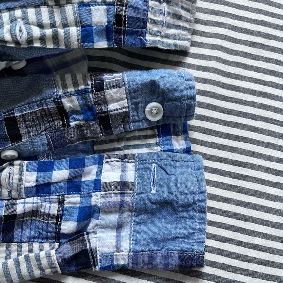 J Crew IndianMadras Blue and Black Men's Shirt - Picture 7 of 9